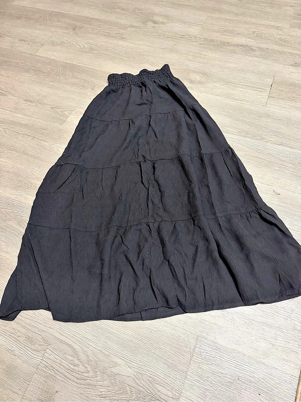 H&M Tiered Maxi Skirt Black Size 12